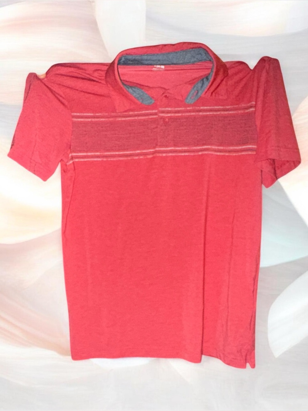 George Men's Red Polo with Subtle Chest Stripe